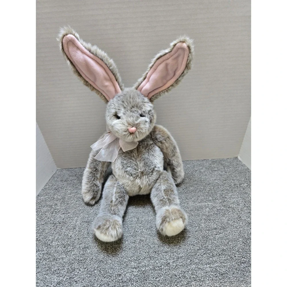 GUND GRAY BUNNY RABBIT WIRED EARS 